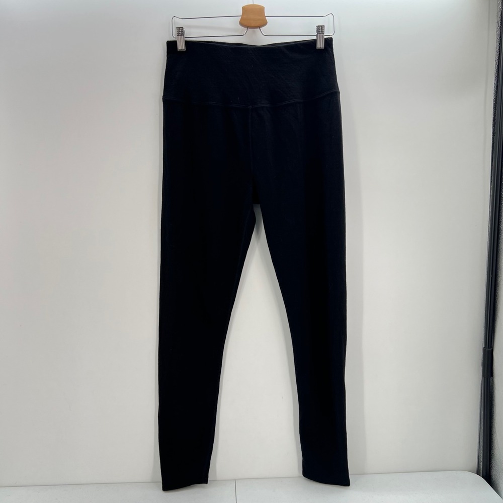 Wicked Wool Womens Black Merino Wool Blend High Rise Leggings Size L Base Layer